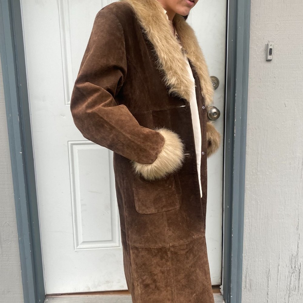 Afghan Coat Leather and Suede Brown - Picture 5 of 5